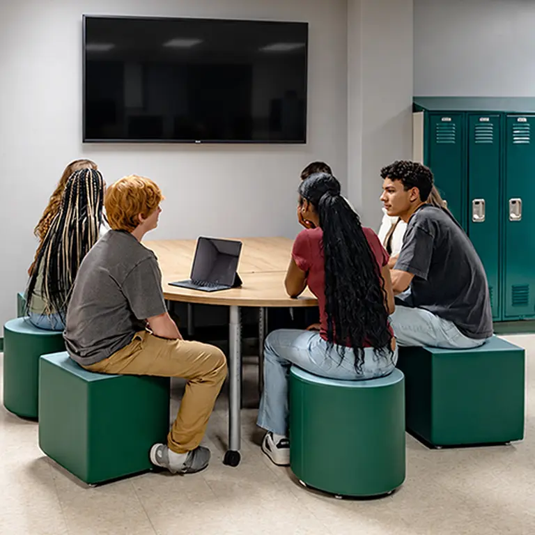 Collaborative Student Lounge Study Session