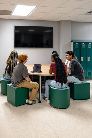 Collaborative Student Lounge Study Session