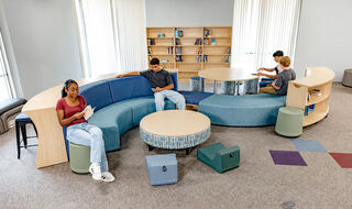 Modern Library Lounge Study Scene