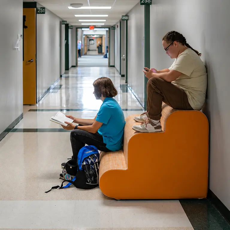 Quiet Campus Hallway Study Break