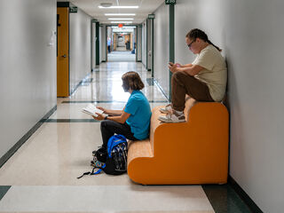Quiet Campus Hallway Study Break