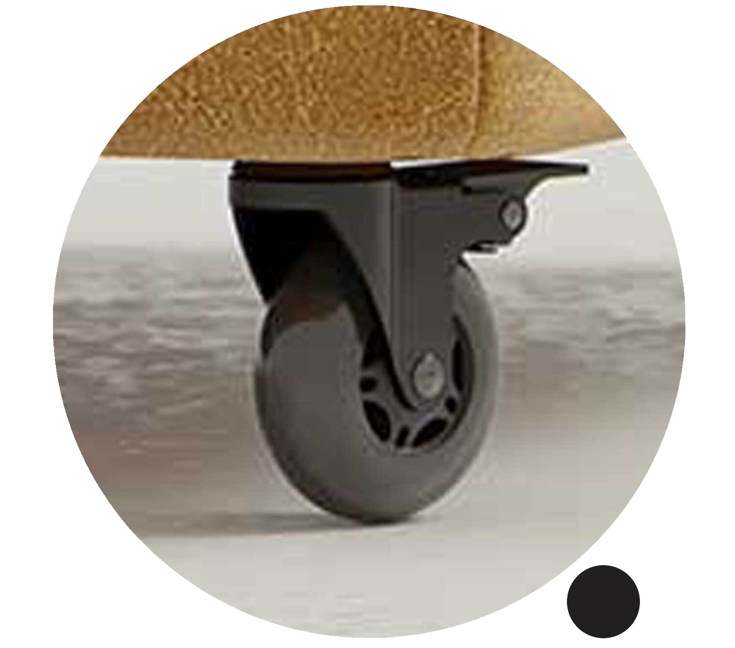 Circle Foot Options Black Caster 3 Inch