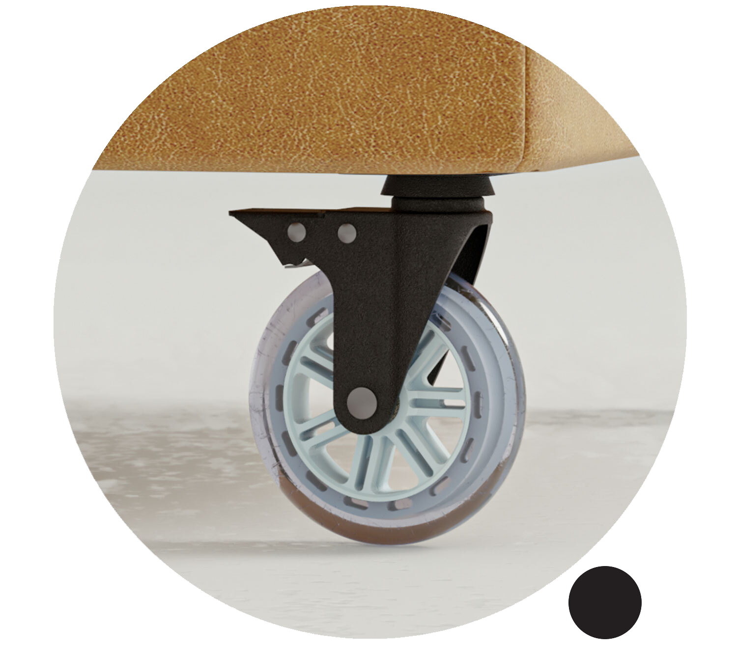Circle Foot Options Black Caster 6 Inch