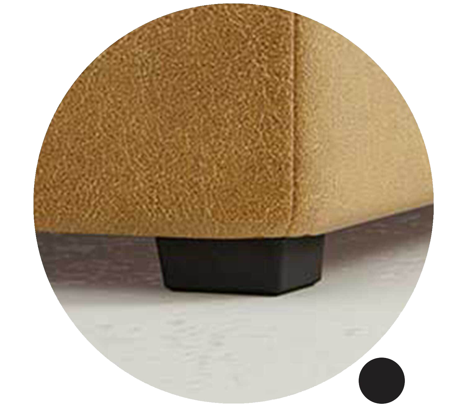 Circle Foot Options Black Low Profile 1 Inch