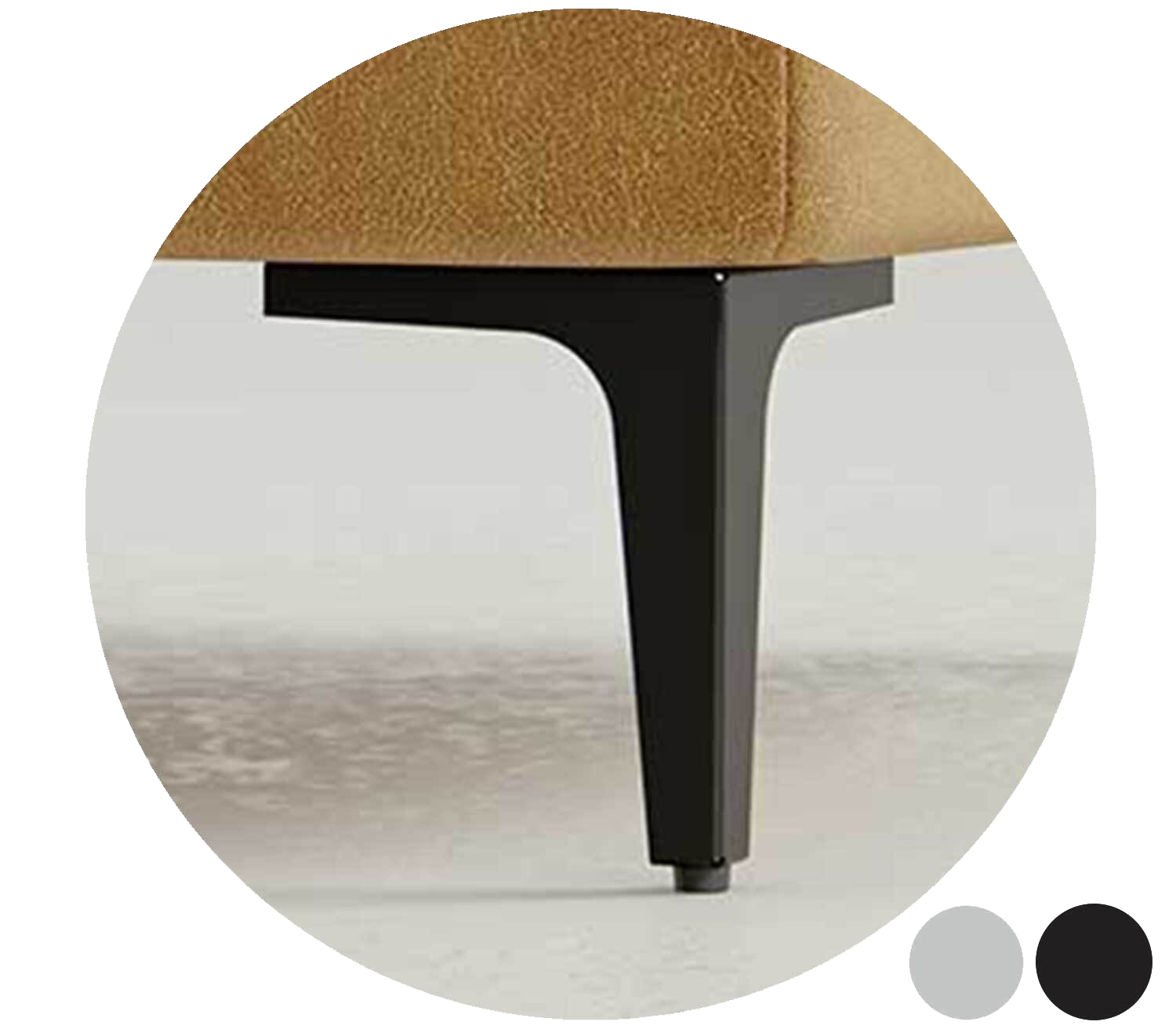 Circle Foot Options Black Traingle Leg 6 Inch